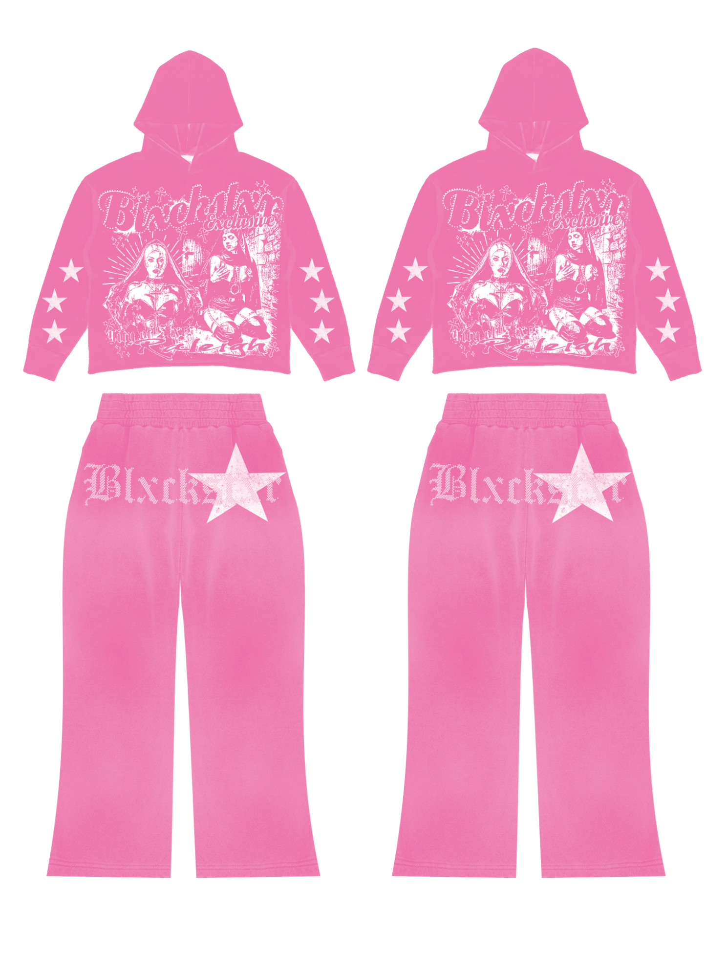 Blxckstxr "Double Velour Pink Star" Set