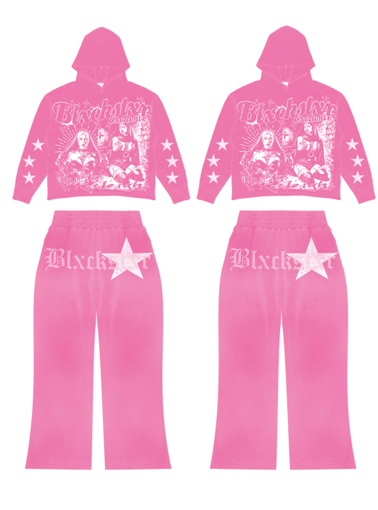 Blxckstxr "Double Velour Pink Star" Set