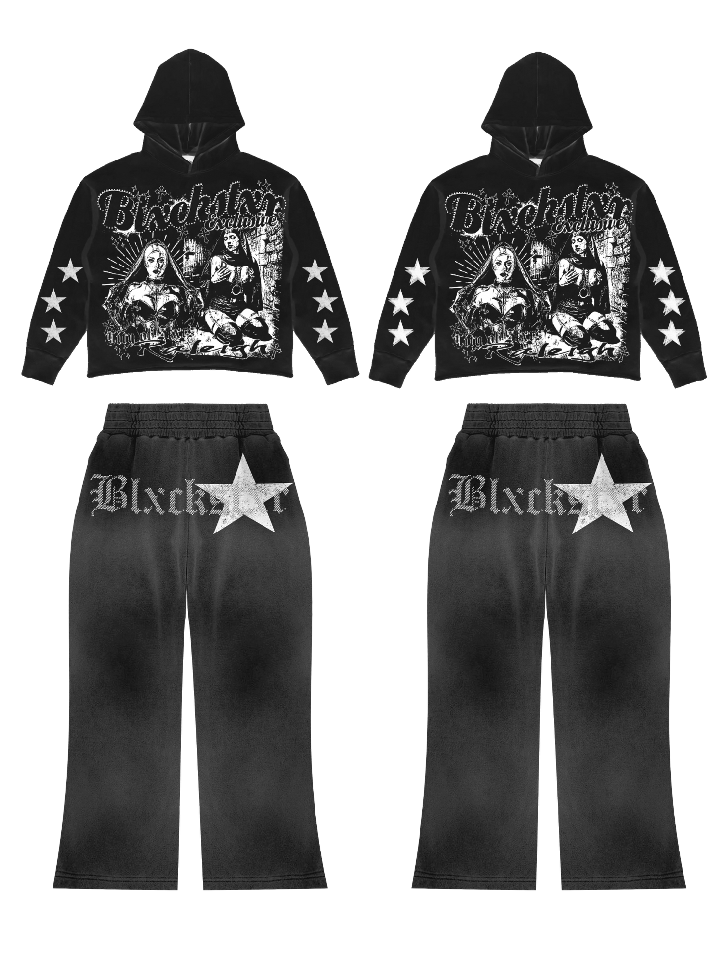 Blxckstxr "Double Velour Black Star" Set