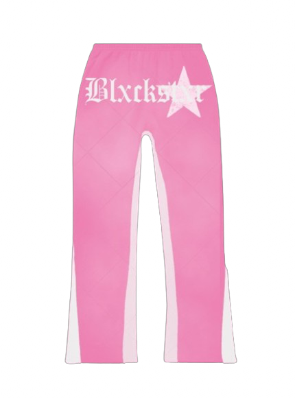 Blxckstxr "Flared Pink Star" Sweatpants