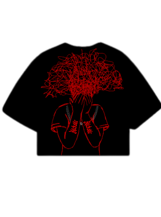 Blxckstxr "Spaced Out" Black Red Tee