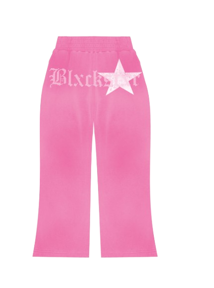 Blxckstxr "Velour Pink Star" Pants